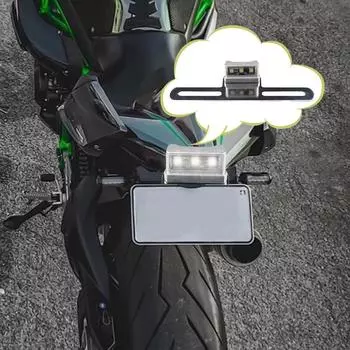 Задний фонарь для мотоцикла с кронштейном, светодиодный задний фонарь для мотоцикла, лампа номерного знака, ночные поездки на велосипеде чёрный