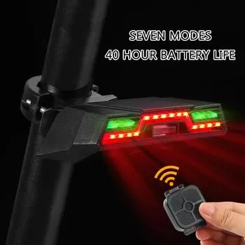 Задний фонарь для шоссейного велосипеда Беспроводные пульты дистанционного управления Задний фонарь для велосипеда Водонепроницаемый указатель поворота для езды на велосипеде ночью