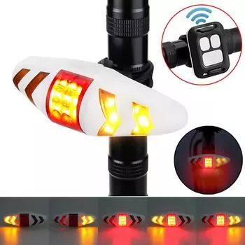 Задний фонарь для велосипеда, дистанционный беспроводной фонарь для велосипеда, указатель поворота, светодиодный луч, зарядка через USB, велосипедный задний фонарь, черный/белый чёрный
