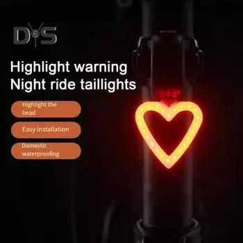 Задний фонарь для велосипеда Love Heart Круглая дорога Горный велосипед Тормозной фонарь Перезаряжаемый водонепроницаемый супер яркий ночной велосипед Предупреждающий задний фонарь Round