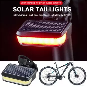 Задний фонарь для велосипеда на солнечной батарее, водонепроницаемый, для горного шоссейного велосипеда, с зарядкой через USB, предупреждающий задний фонарь для езды на велосипеде на открытом воздухе