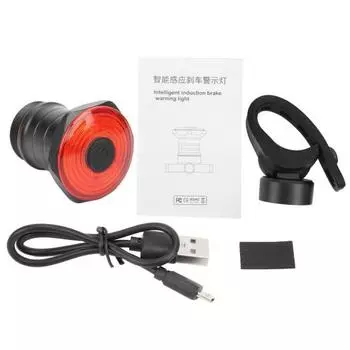 Задний фонарь для велосипеда, подседельная труба, задний предупреждающий фонарь, перезаряжаемый через USB, датчик тормозов, задний фонарь