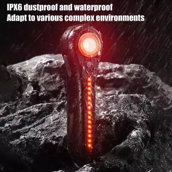 Задний фонарь для велосипеда, регулируемый, перезаряжаемый, типа C, для шоссейного горного велосипеда, датчик тормоза, IPX6, водонепроницаемый, для ночной езды на велосипеде, предупреждающий задний фонарь чёрный