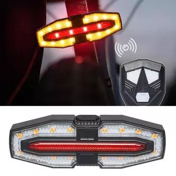 Задний фонарь для велосипеда, регулируемый светодиодный пульт дистанционного управления, для горного велосипеда, шоссейный, водонепроницаемый, перезаряжаемый, яркий, предупреждение для езды на велосипеде ночью чёрный