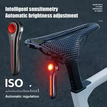 Задний фонарь для велосипеда, регулируемый, типа C, перезаряжаемый, для горного велосипеда, датчик, стоп-сигнал