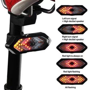 Задний фонарь для велосипеда с дистанционным управлением, перезаряжаемый, водонепроницаемый, ультра яркий, светодиодный, задний фонарь для велосипеда, беспроводной пульт дистанционного управления, умный предупредительный световой сигнал поворота, аксессуа