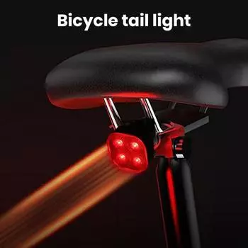 Задний фонарь для велосипеда с интеллектуальным датчиком тормоза, автоматическое включение/выключение, водонепроницаемый, простая установка, супер яркий, интеллектуальный индукционный велосипедный стоп-сигнал чёрный