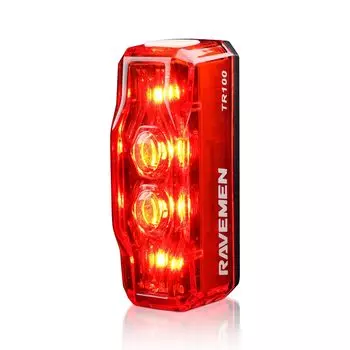 Задний фонарь RAVEMEN TR100, 100 люмен, 6 режимов затемнения, большая емкость 800 мАч, 4 светодиода высокой яркости, можно использовать непрерывно в течение 26 часов