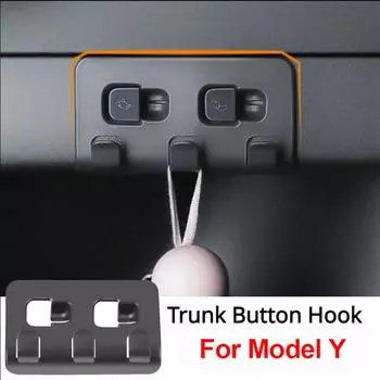Задний крючок для багажника автомобиля Tesla Model Y, пряжка для кнопки багажника, подвесное хранилище, неразрушающая установка, аксессуары для салона автомобиля чёрный