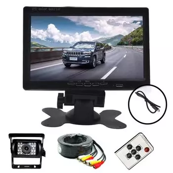 Задний монитор OBEST с высокой яркостью, 7-дюймовый монитор, совместимая с камерой заднего вида, встроенный 20-метровый кабель, совместимый с тяжелым, простым в установке