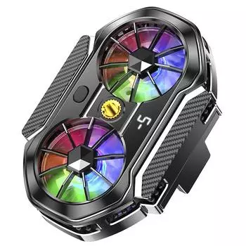 Задний зажим Быстрый охлаждающий вентилятор для телефона Винтовое крепление 1/4 дюйма + порт Type-C Три режима RGB для телефона Android/iOS Прямая трансляция и игры