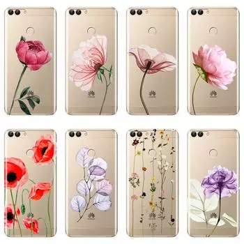 Задняя крышка для Huawei P8 P9 P10 P20 Lite Pro Plus 2017 P Smart силиконовый цветок розы розовый красный для Huawei P9 Lite мини-чехол для телефона P7