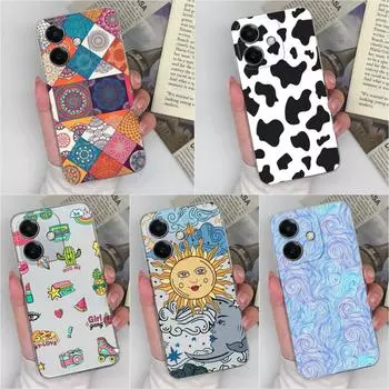 Задняя крышка для Oppo K12x 5G A3x Realme Narzo N63 13 Pro Plus Чехол-накладка Anti Drop Прозрачный мягкий силиконовый чехол с забавным рисунком для телефона Чехлы-бамперы для Oppo Oppo A3x 4G