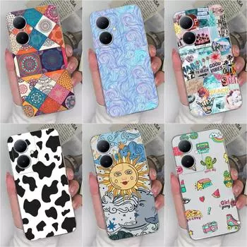 Задняя крышка для Vivo Y11 2023 Y35 Plus Y02A iQOO Neo8 Y78 Pro V27 V27E, модный защитный силиконовый мягкий чехол из ТПУ, прозрачный бампер для Vivo Vivo Y78 5G