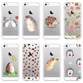 Задняя крышка из ТПУ для Apple iPhone 4 4S 5 5C 5S SE Kawaii Hedgehog Heart Love, милый цветок, мягкий силиконовый чехол для телефона iPhone 4 5 S iPhone 4