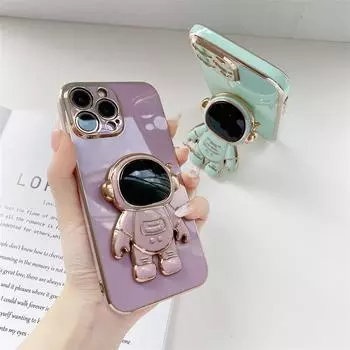 Задняя крышка с кронштейном астронавта для iPhone 11 12 13 XS Samsung A03 A13 A32 A51 M33 S21 S22 Xiaomi 10T 11T Poco X3 NFC Redmi 10C Note 9S 11 Pro, чехол для телефона iPhone 11 Pro Max ярко-зеленый