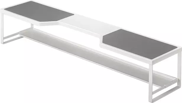 Задняя полка для плиты Yamazaki Jitsugyo с крышкой для вытяжного отверстия 75 см для плиты белого цвета, приблизительно. W82.5XD18XH15cm Высокая кухонная стойка для тарелок 5652