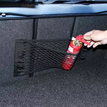 Задняя сетка автомобиля, сиденье багажника, эластичная сетка, волшебная наклейка, универсальная сумка для хранения, карманная клетка, автоорганайзер, сумка на спинку сиденья 50X25CM