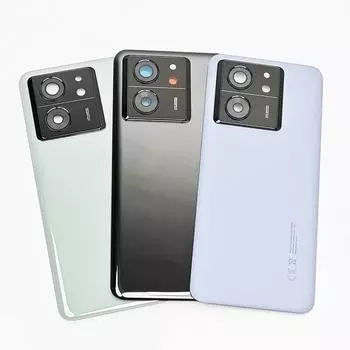 Задняя стеклянная крышка для Xiaomi 13T Pro 5G, запасная батарея задней двери, задняя крышка корпуса Mi13T с объективом камеры чёрный