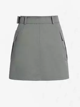 ZAFUL Double Grommet Belted Mini Cargo Skirt S серый