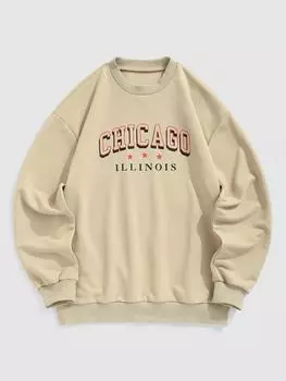 ZAFUL Толстовка из флиса с вышитыми буквами S белый