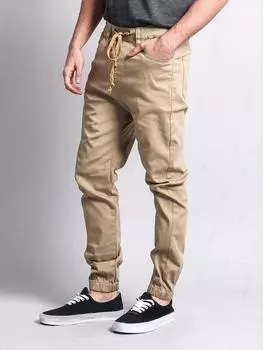 ZAFUL Men s Casual Daily Solid Color Slant Pockets Drawstring Beam Feet Pants S света кофе