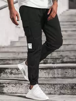 ZAFUL Men s Letter Patched Design Multi-pocket Drawstring Beam Feet Cargo Pants L чёрный