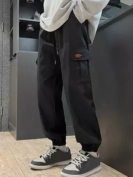 ZAFUL Брюки-карго с несколькими карманами и дизайном Beam Feet XS чёрный