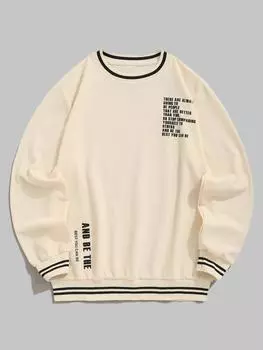 ZAFUL Мужская повседневная толстовка с круглым вырезом и надписью «BE THE BEST YOU CAN BE», текстурированная толстовка с длинными рукавами S света кофе