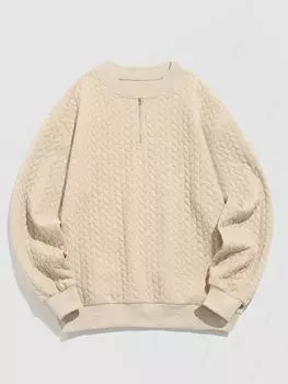 ZAFUL Мужская повседневная жаккардовая толстовка с капюшоном и длинными рукавами с ромбами и карманом-кенгуру S кофейный