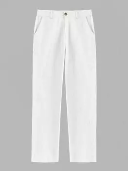 ZAFUL Мужские брюки прямого кроя из хлопка и льна L белый