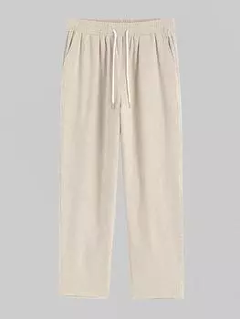 ZAFUL Мужские однотонные прямые повседневные вельветовые брюки с завязками S света кофе