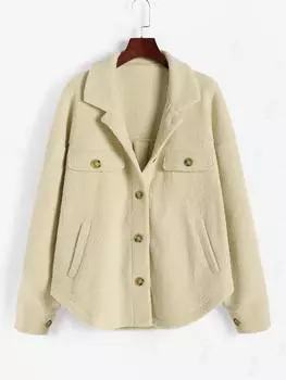 ZAFUL Женская однотонная текстурированная куртка-кимоно с рукавами-фонариками S белый