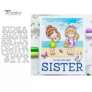 Заглавная буква, металлические штампы, сделай сам, скрапбук, бумажные карты, альбом, трафарет для рукоделия серебряный