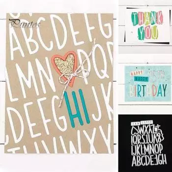 Заглавная буква металлический трафарет DIY скрапбук тиснение бумажные карты перфоратор трафарет серебряный