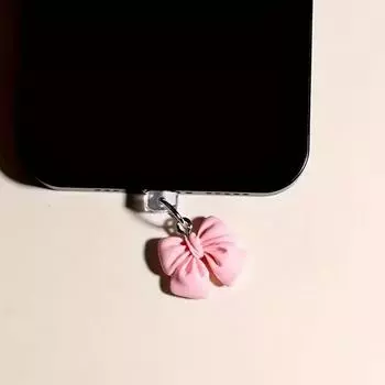 Заглушка от пыли для телефона, милый бант, аксессуар для телефона, подвеска, украшение для iPhone, интерфейс зарядки Type-C