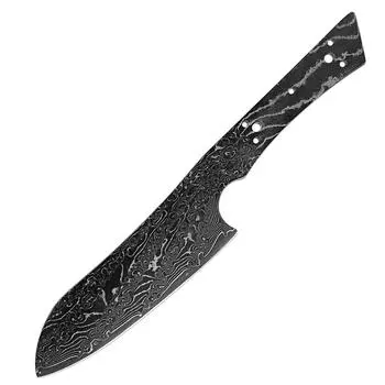 Заготовка ножа Сантоку из дамасской стали ручной работы - Цельнометаллический, Термообработанный, Острые края Сделай сам Японский нож Изготовление Кухонный нож Шеф-повара