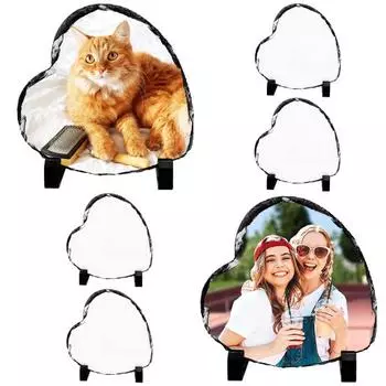 Заготовки из сланца для сублимации, прямоугольный лист с термопереносом, каменная фоторамка, проекты DIY, заготовки для сублимации с держателем дисплея для рабочего стола A