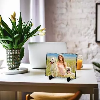 Заготовки из сланца для сублимации, прямоугольный лист с термопереносом, каменная фоторамка, проекты DIY, заготовки для сублимации с держателем дисплея для рабочего стола A