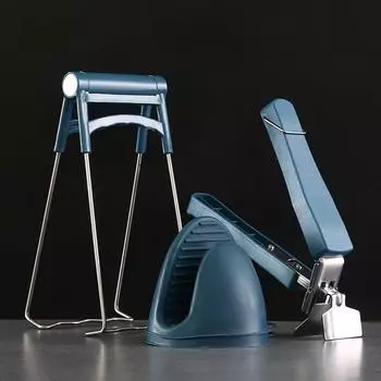 Захват для чаши из нержавеющей стали, захват для пластины, предотвращение попадания горячей руки Disc clamp синий