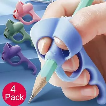 Захват для карандашей, 4 шт., детский держатель для карандашей для письма, детская обучающая практика, силиконовая ручка для ручки, устройство для коррекции осанки 4-Pack