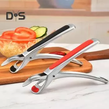 Захват для миски с нескользящей ручкой, термостойкий, противообжигающий, держатель для горячей чаши, зажим для сковороды, зажим для кухни, инструмент чёрный