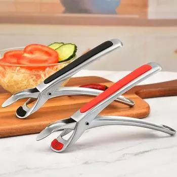 Захват для миски с нескользящей ручкой, термостойкий, противообжигающий, держатель для горячей чаши, зажим для сковороды, зажим для кухни, инструмент чёрный