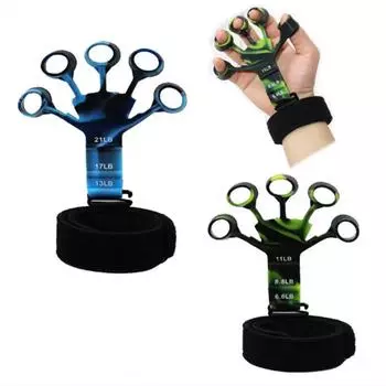 Захват для пальцев Тренажер для пальцев Гитарный тренажер для пальцев 6 уровней устойчивости Восстановление Физические инструменты Усилитель рук для пациента 1 PCS чёрный