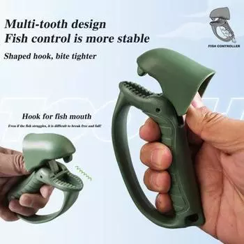 Захват для захвата губ рыбы с карабином и противоскользящей ручкой, легкий портативный ручной захват для захвата рта рыбы серый