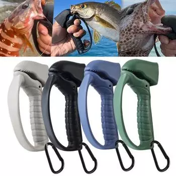 Захват для захвата губ рыбы с карабином и противоскользящей ручкой, легкий портативный захват для захвата рта рыбы синий
