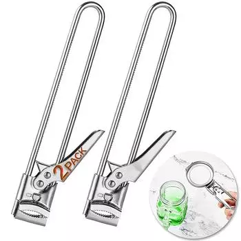 Захват из нержавеющей стали, открывалка для консервных банок, многофункциональная регулируемая ручная открывалка для крышек бутылок, кухонные аксессуары, инструменты серебряный