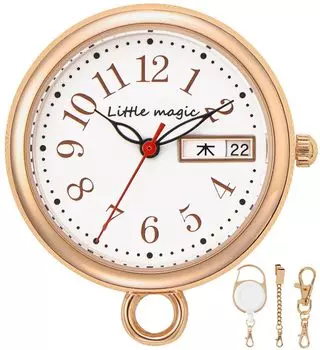 [Захватывающие, как аксессуар] Часы для медсестры [Барабан, который не оторвется] [Календарь] Милые часы для медсестры Светящиеся карманные часы для медсестры Брелок [Маленькие