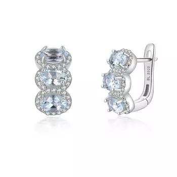 Захватывающие удивительные дизайнерские серебряные серьги с застежкой, натуральный аквамарин, мартовский камень, привлекающий денежный камень, роскошные ювелирные изделия, подарок m синий