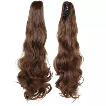 Захватывающий вьющийся хвост, матовый высокотемпературный шелк, длинные вьющиеся волосы, пушистый большой волнистый парик с конским хвостом 18